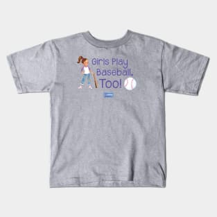 Yes Pepper - Girls Play Baseball, Too! Kids T-Shirt